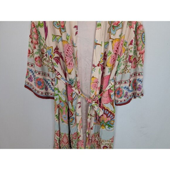 EMILY IN PARIS Zara BLOGGER FAV S Floral Boho Multicolor Belt Kimono Robe Dress - Picture 12 of 16